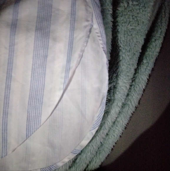 Caffe Marrakesh Sleeveless Tensile Stripe Shirt Dress, Large, White/light Blue - Picture 5 of 11